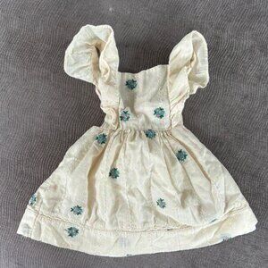 Floral Cream Dress with Ruffled Sleeves